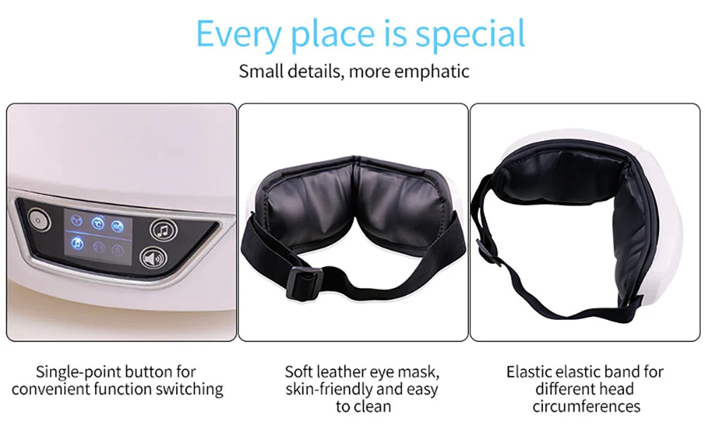 Smart Eye Massager with Bluetooth Music and Air Compression