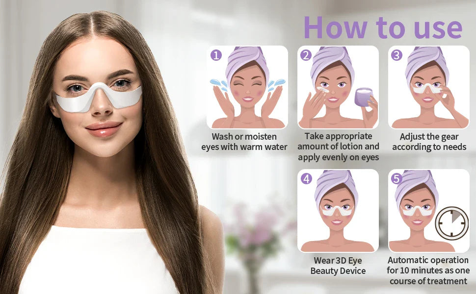 LED Eye Massager Glasses for Puffiness & Fine Lines