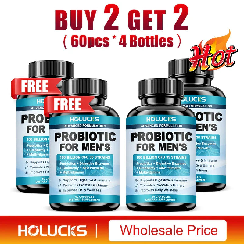 Probiotics Capsules for Men - Gut Health & Vitality Support