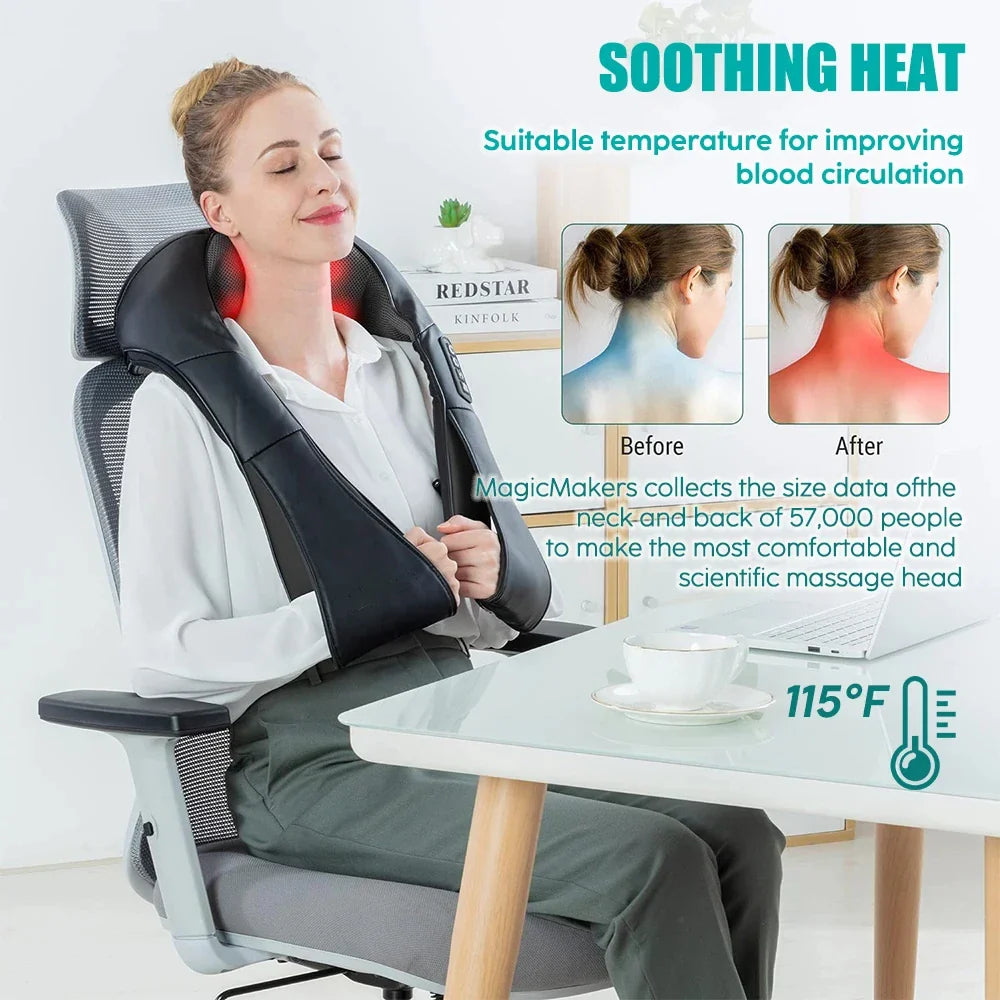 Shiatsu Neck and Shoulder Massager with Heat and Kneading