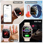 ECG+PPG Smart Watch with AMOLED Display and Health Tracking