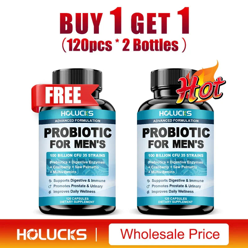 Probiotics Capsules for Men - Gut Health & Vitality Support