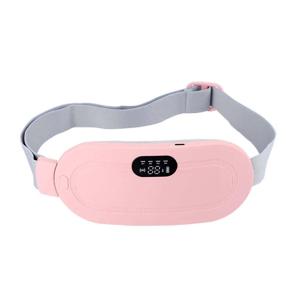 Pink Electric Waist Massage Heating Belt for Abdominal Relief