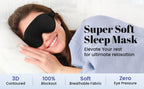 3D Blackout Sleep Mask with Noise-Cancelling Earplugs