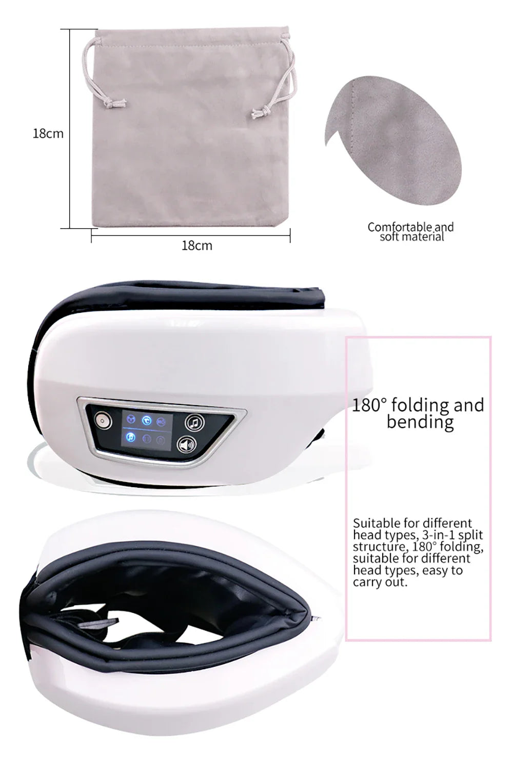 Smart Eye Massager with Bluetooth Music and Air Compression