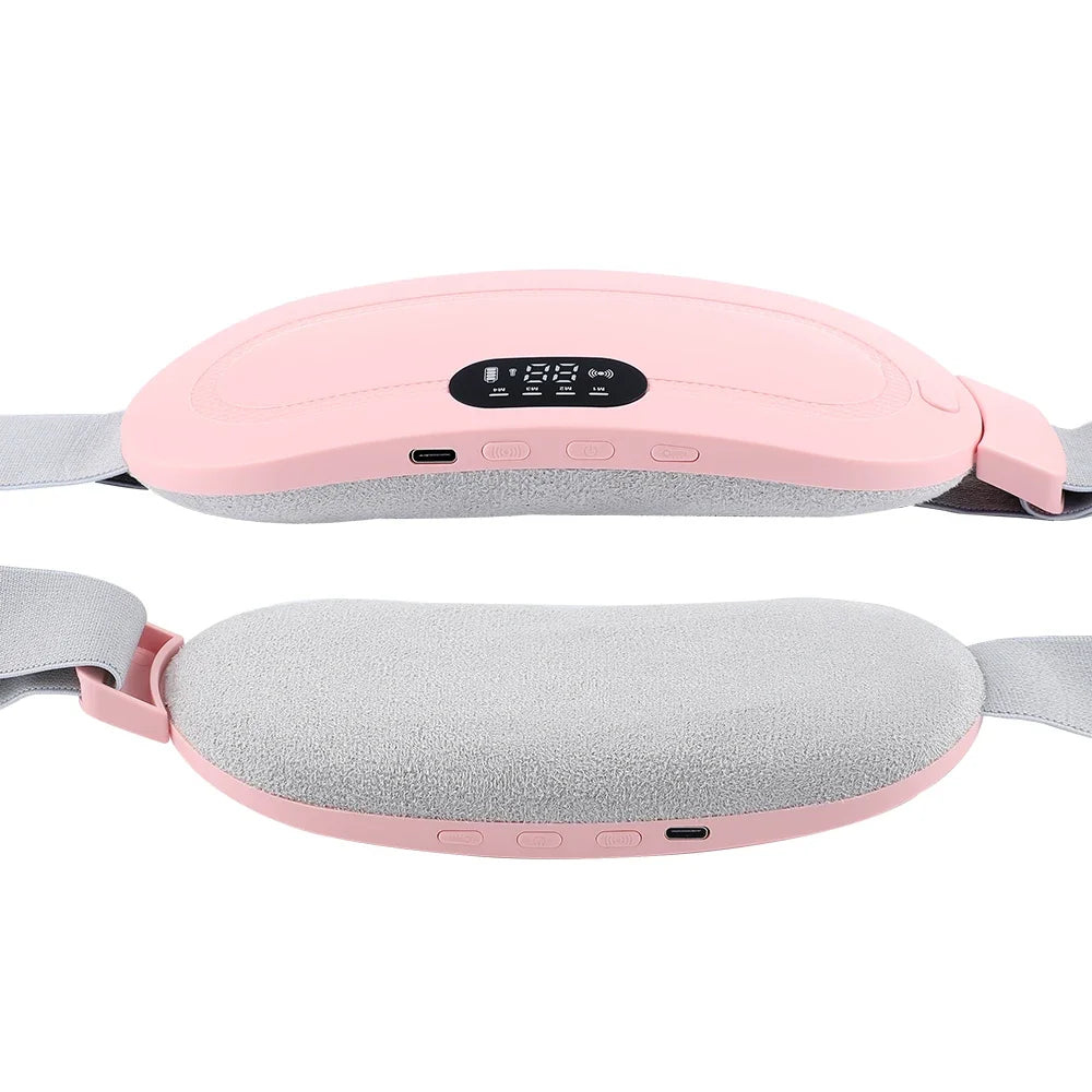 Pink Electric Waist Massage Heating Belt for Abdominal Relief