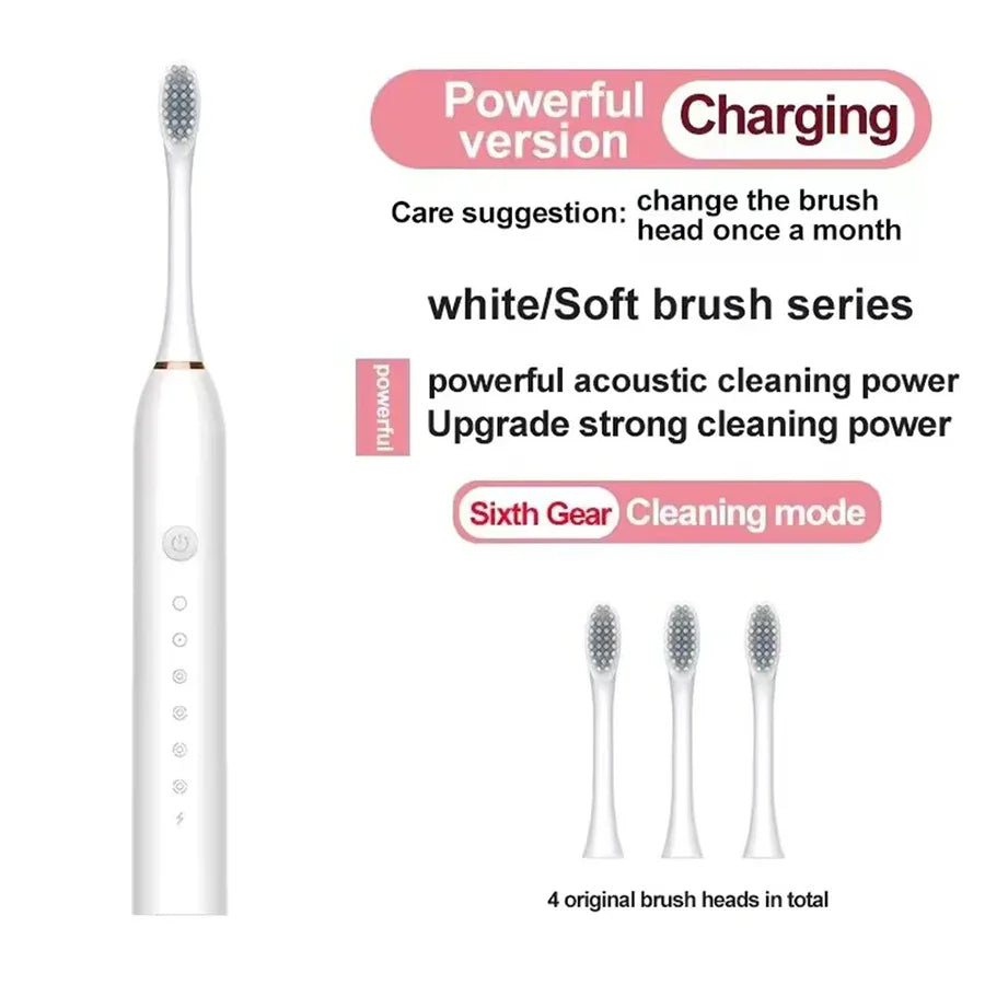 Electric Ultrasonic Toothbrush USB Charging Waterproof Adult