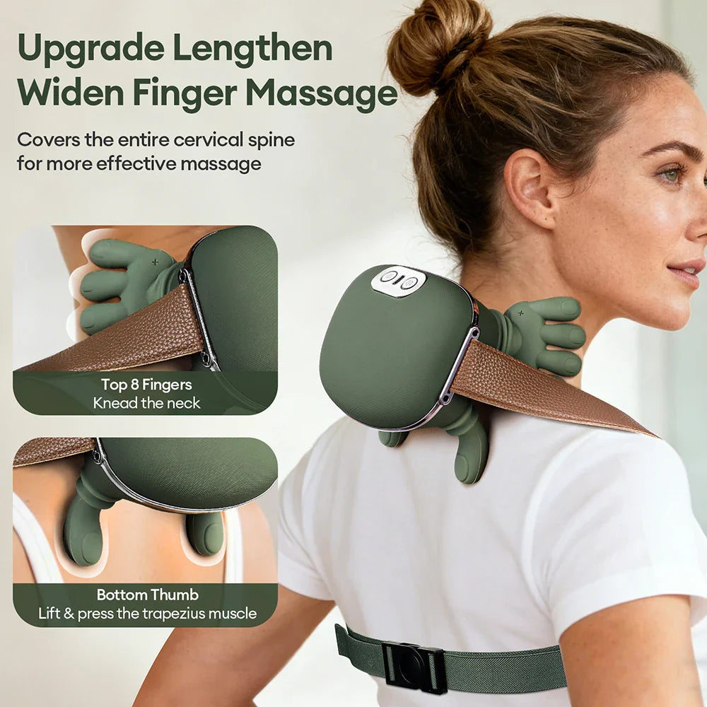 4D Neck and Shoulder Massager with PU Leather