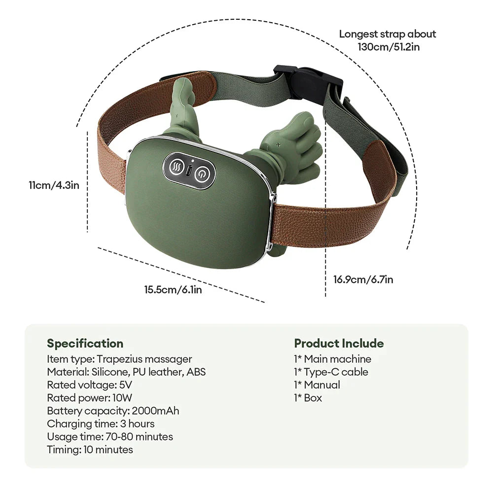 4D Neck and Shoulder Massager with PU Leather