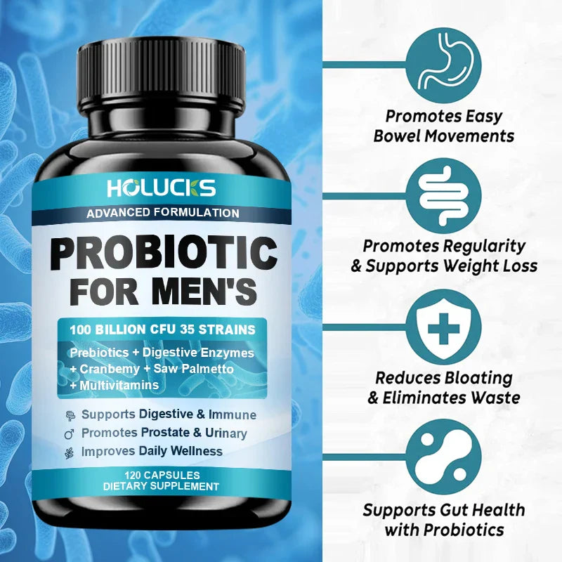Probiotics Capsules for Men - Gut Health & Vitality Support