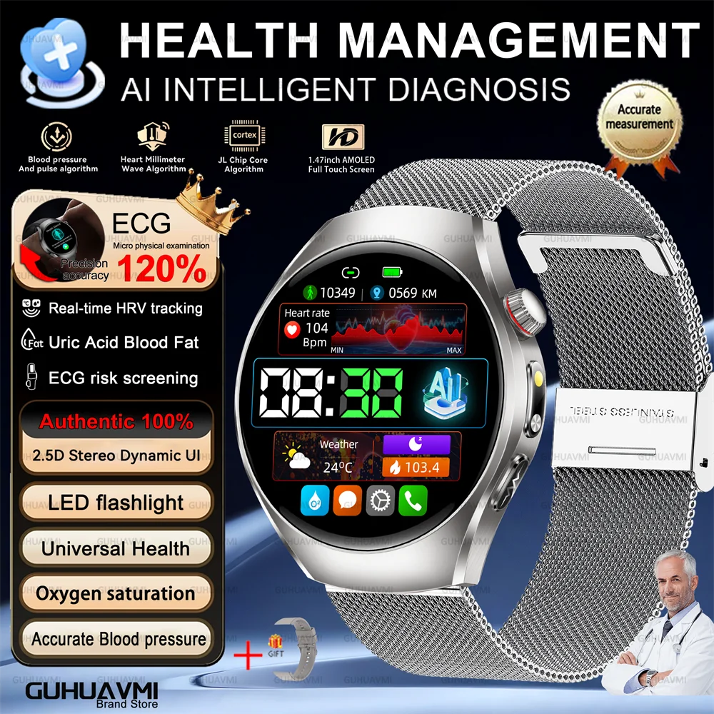 Health Smart Watch ECG PPG Bluetooth Call 24h Heart Rate