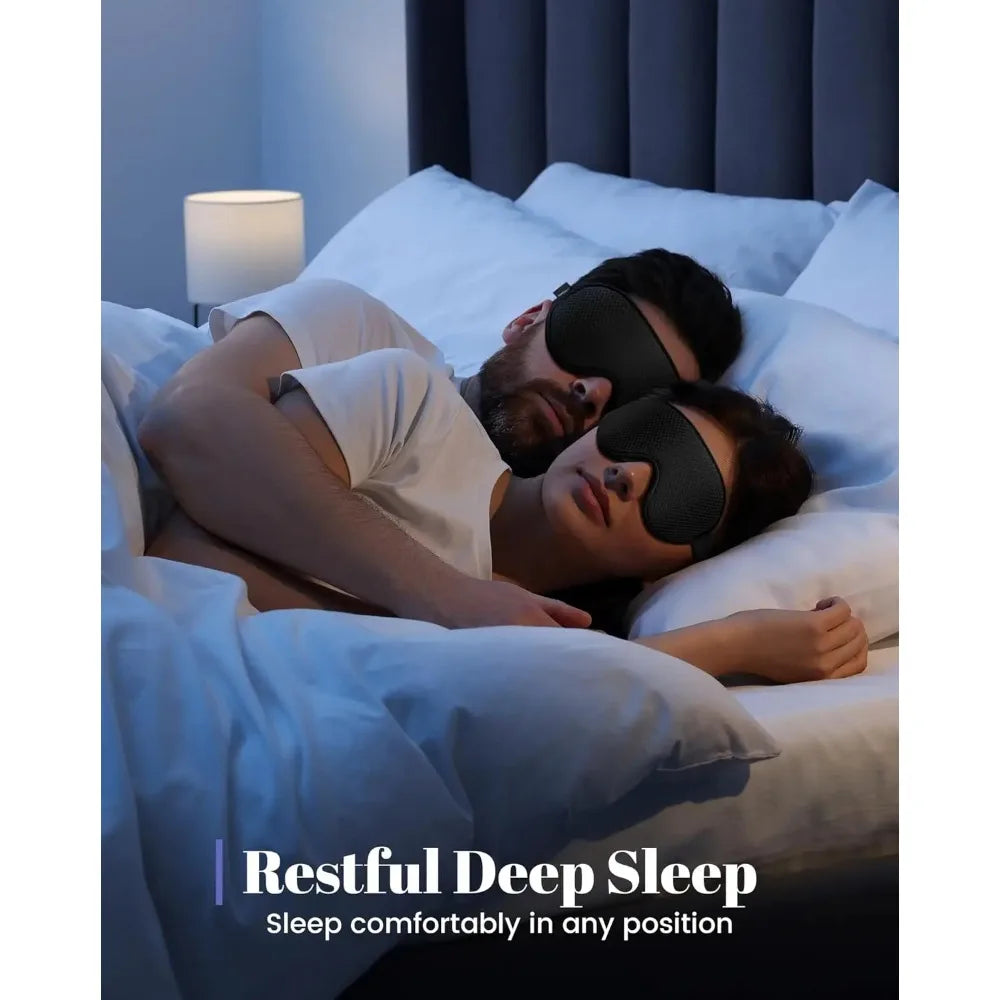 3D Blackout Sleep Mask with Noise-Cancelling Earplugs