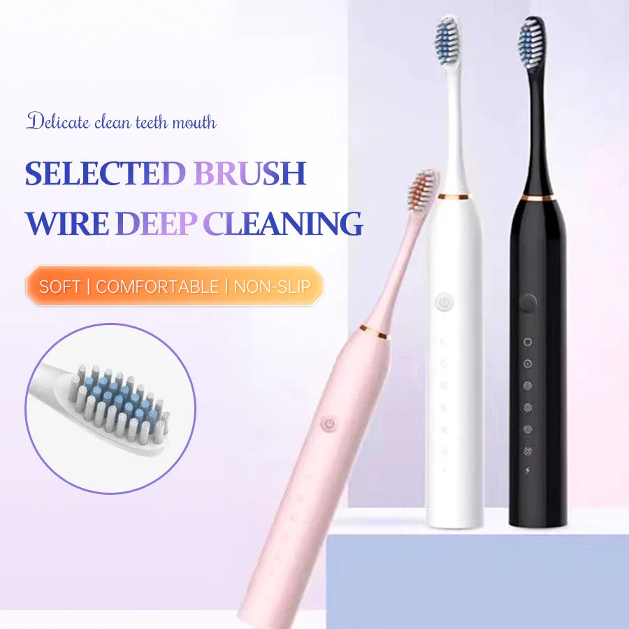 Electric Ultrasonic Toothbrush USB Charging Waterproof Adult