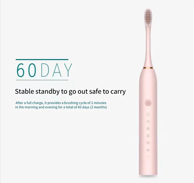 Electric Ultrasonic Toothbrush USB Charging Waterproof Adult