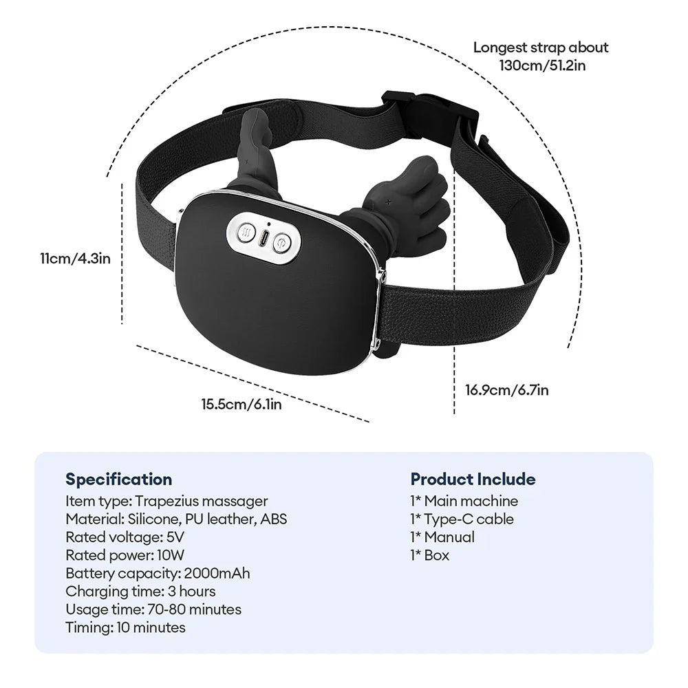 4D Neck and Shoulder Massager with PU Leather