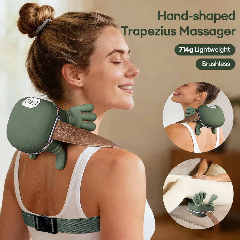 4D Neck and Shoulder Massager with PU Leather