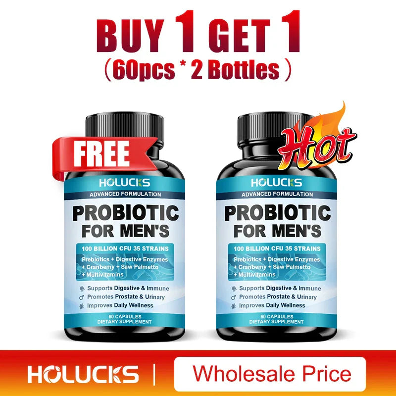Probiotics Capsules for Men - Gut Health & Vitality Support