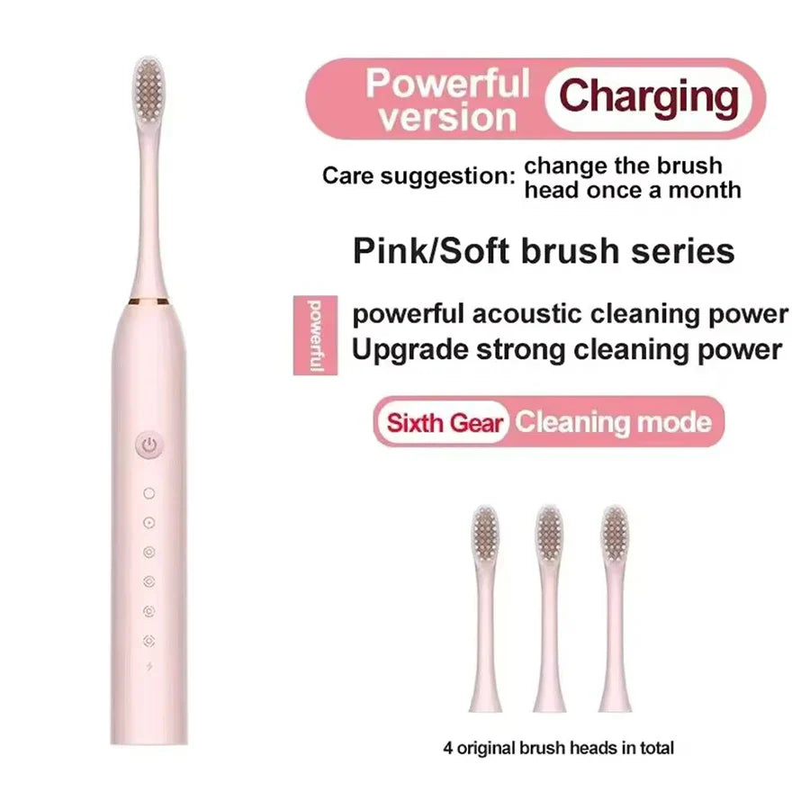 Electric Ultrasonic Toothbrush USB Charging Waterproof Adult
