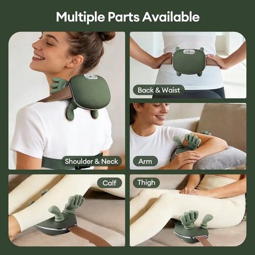 4D Neck and Shoulder Massager with PU Leather