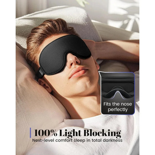 3D Blackout Sleep Mask with Noise-Cancelling Earplugs