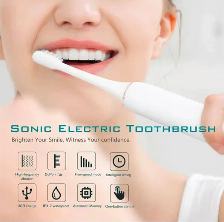 Electric Ultrasonic Toothbrush USB Charging Waterproof Adult