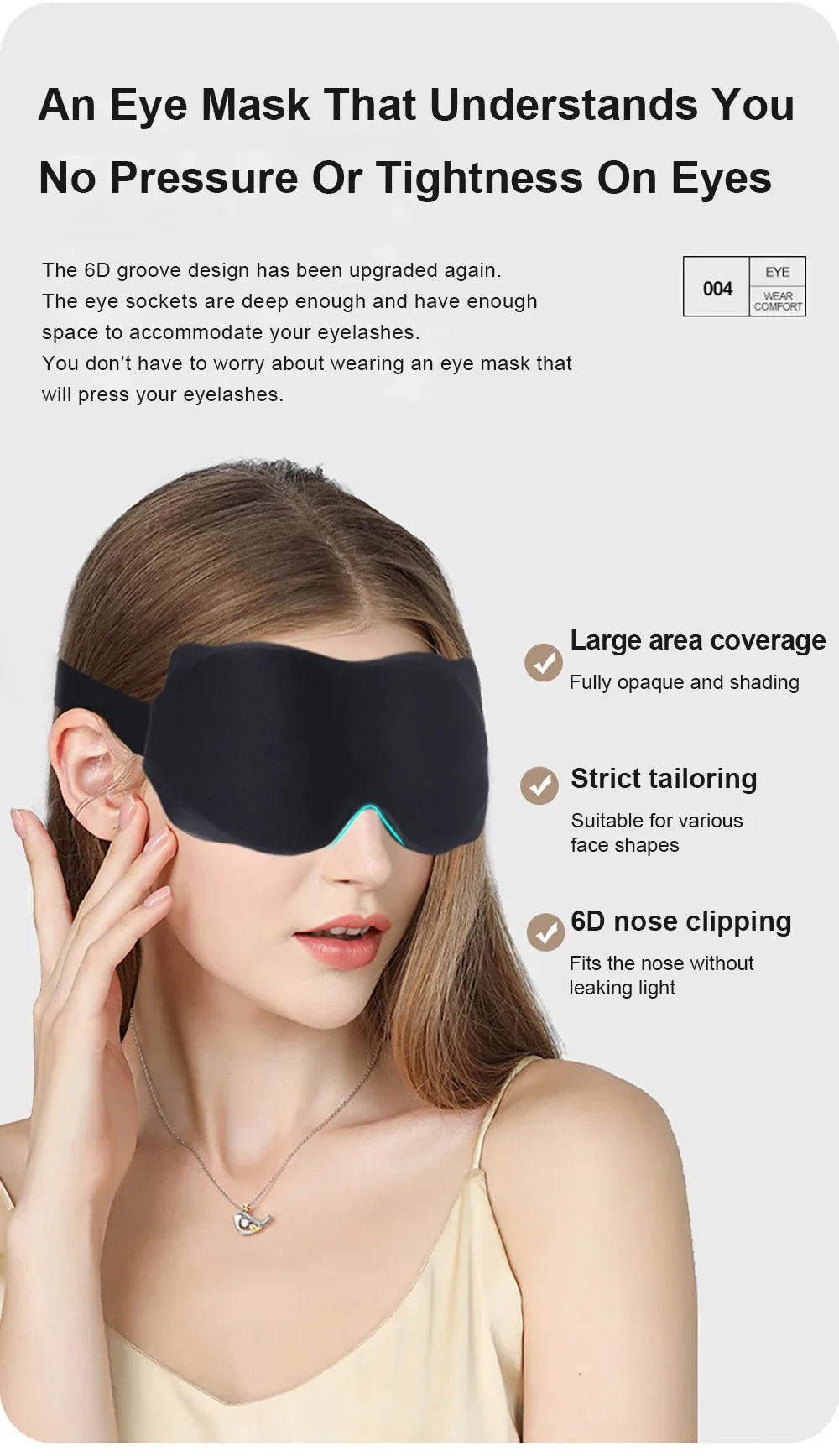3D Soft Padded Eye Mask for Light Blocking Sleep Aid