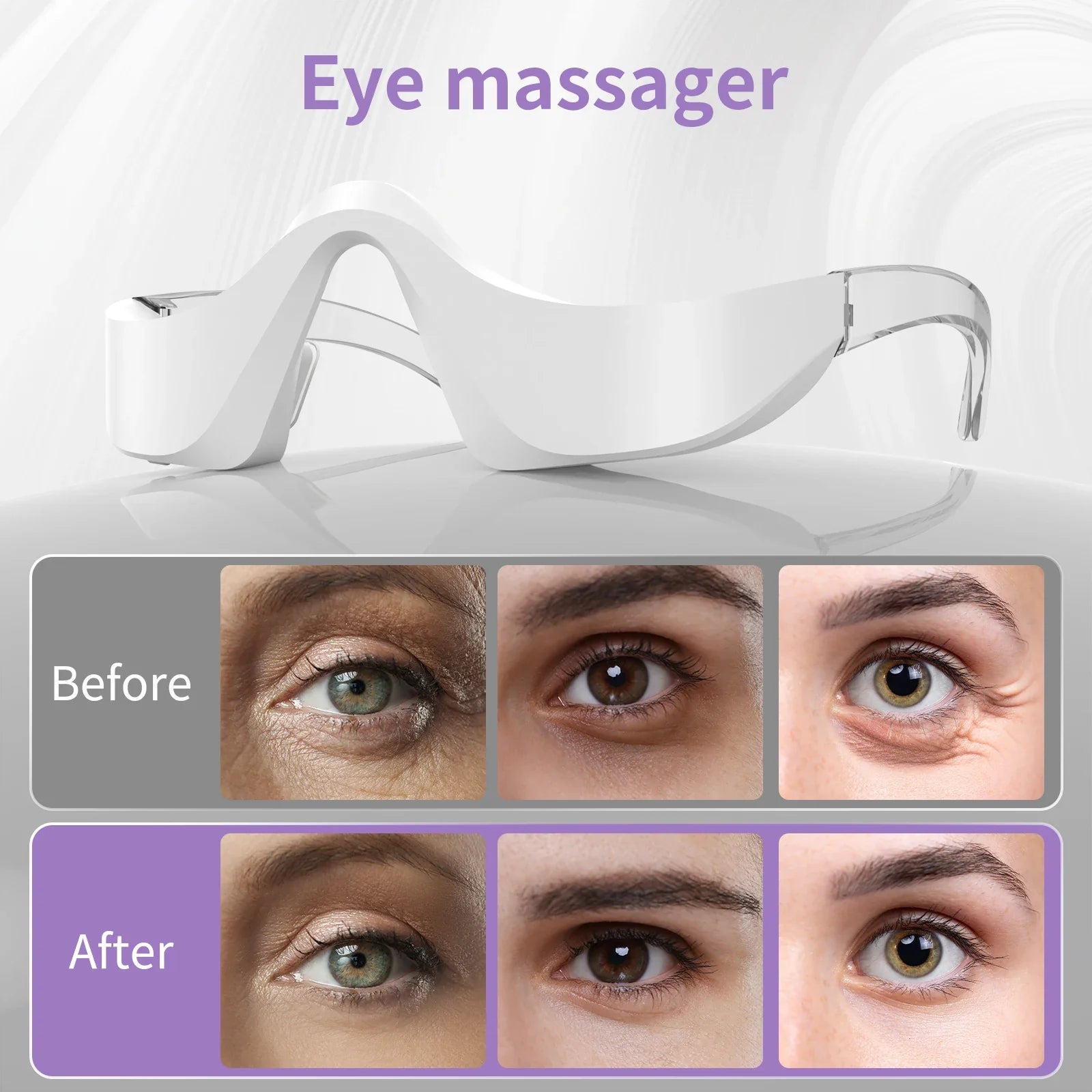 LED Eye Massager Glasses for Puffiness & Fine Lines