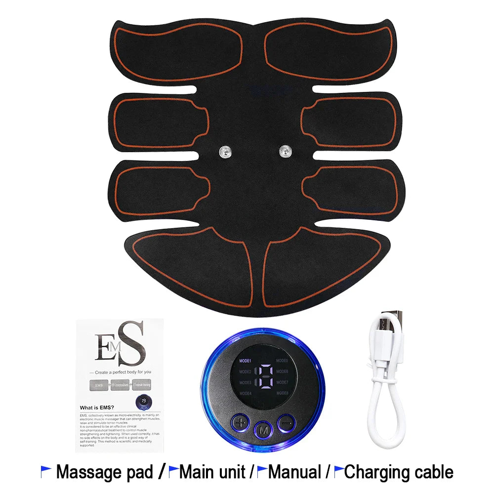 EMS Abdominal Muscle Stimulator USB Rechargeable Toning Trainer