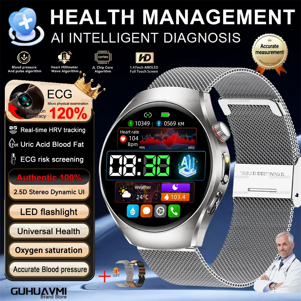 Health Smart Watch ECG PPG Bluetooth Call 24h Heart Rate