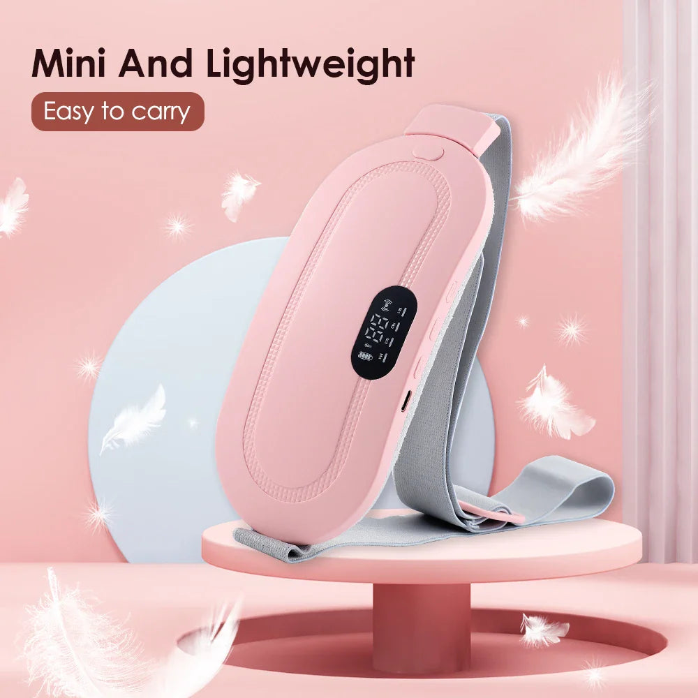 Pink Electric Waist Massage Heating Belt for Abdominal Relief