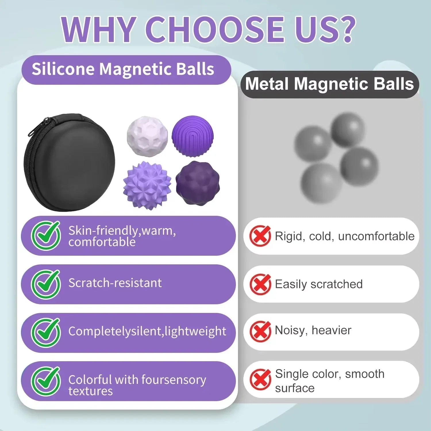 Magnetic Silicone Sensory Balls for Stress Relief