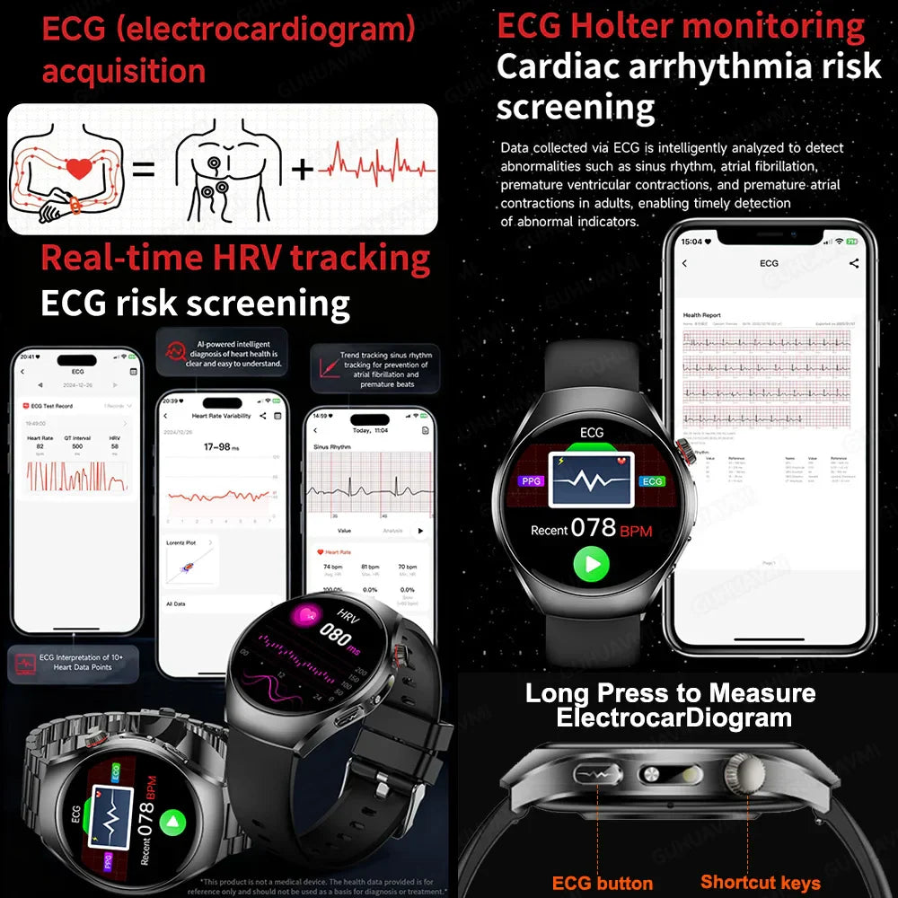 Health Smart Watch ECG PPG Bluetooth Call 24h Heart Rate