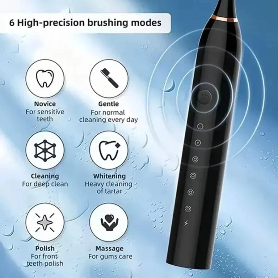 Electric Ultrasonic Toothbrush USB Charging Waterproof Adult