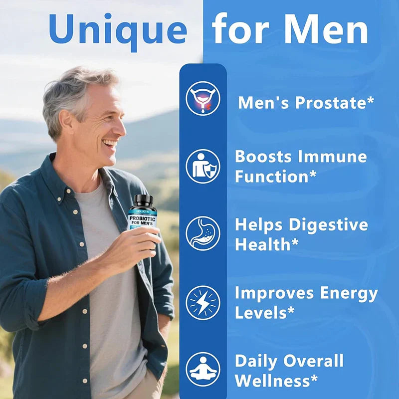 Probiotics Capsules for Men - Gut Health & Vitality Support