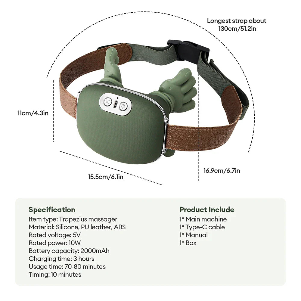 4D Neck and Shoulder Massager with PU Leather