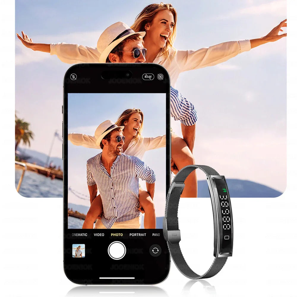 Smart Fitness Sports Band with Steel Strap and Heart Rate Monitor