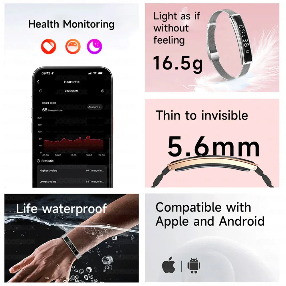 Smart Fitness Sports Band with Steel Strap and Heart Rate Monitor