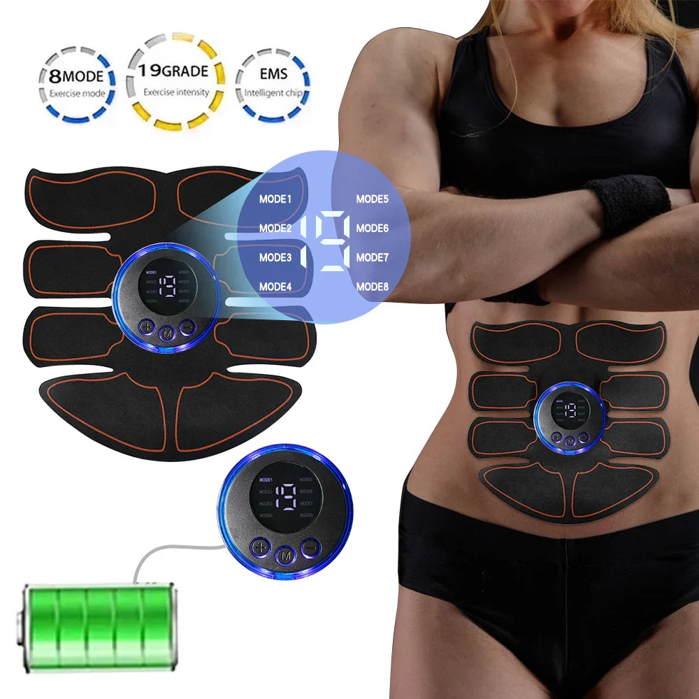 EMS Abdominal Muscle Stimulator USB Rechargeable Toning Trainer
