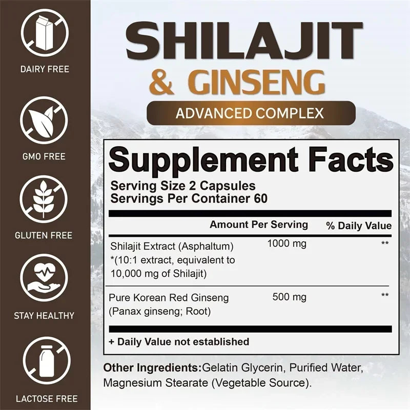 Shilajit Extract Capsules for Energy and Performance