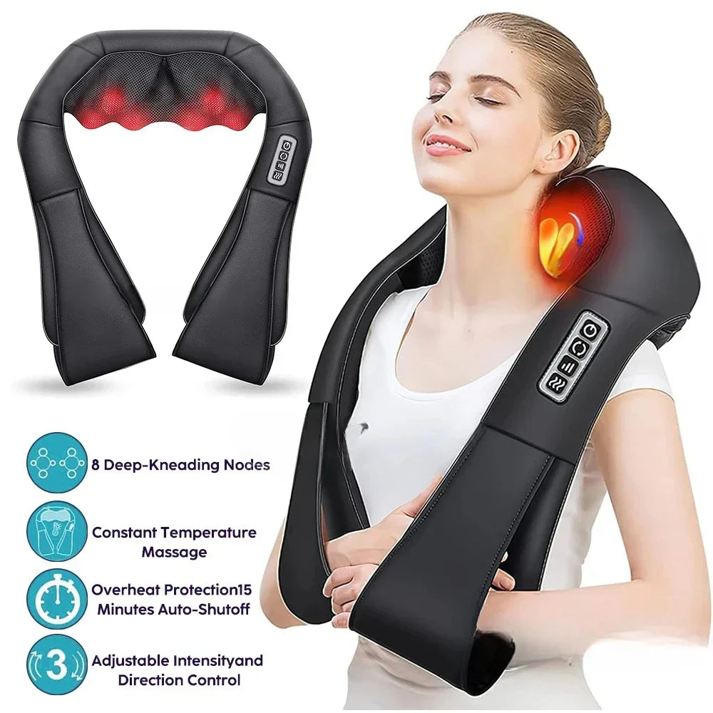Shiatsu Neck and Shoulder Massager with Heat and Kneading
